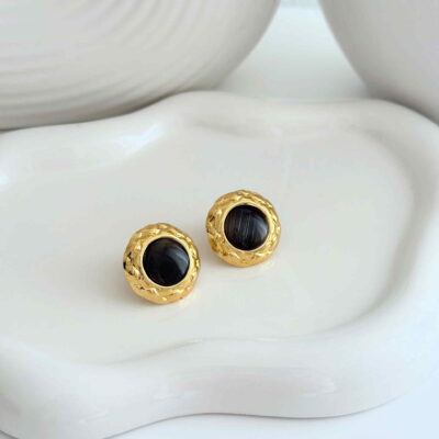 Zenia black-brown earrings