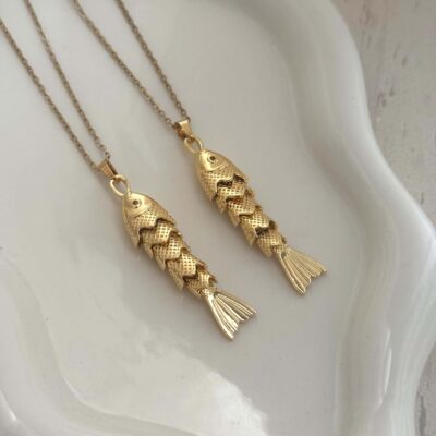Fish gold necklace