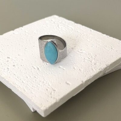 Blue silver ring
